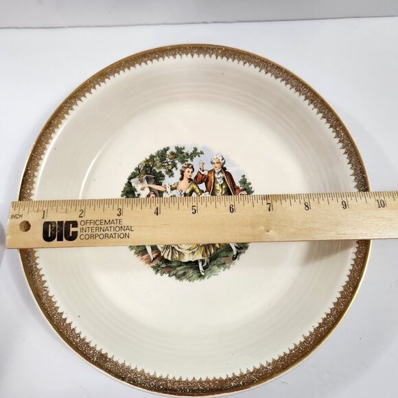 Colonial Courting  Cake Plate Set and Server The Cronin China Co Minerva OH - Picture 9 of 9